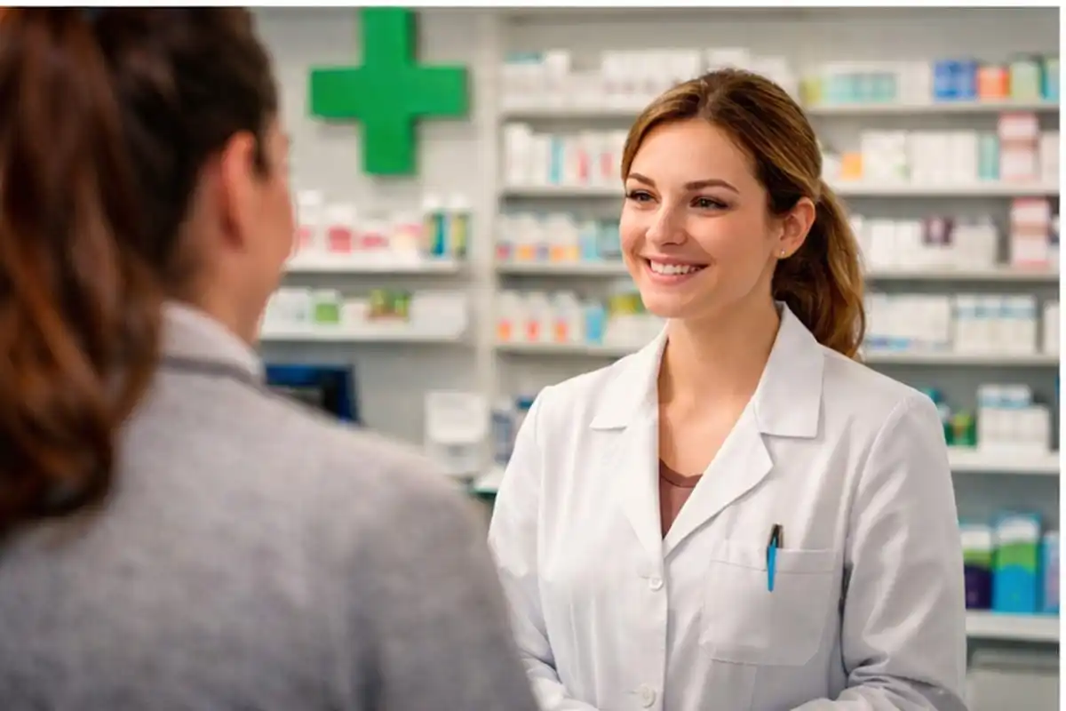 Interieur de pharmacie et rayonnage